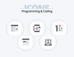 programmazione e codifica piatto icona imballare 5 icona design. sviluppo. codifica. sviluppo. sviluppo. codifica vettore