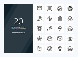 20 utente Esperienza schema icona per presentazione vettore