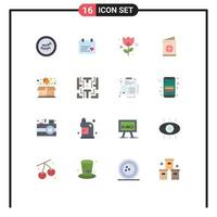 impostato di 16 moderno ui icone simboli segni per labirinto percentuale rosa pacchetto identificazione carta modificabile imballare di creativo vettore design elementi