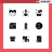 impostato di 9 moderno ui icone simboli segni per file restrizione imprenditore diritto d'autore utente ambientazione modificabile vettore design elementi