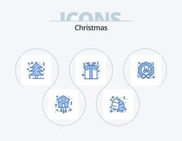 Natale blu icona imballare 5 icona design. decorazione. regalo. tintinnio. Natale. albero vettore
