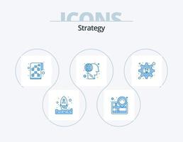 strategia blu icona imballare 5 icona design. attività commerciale soluzione. brainstorming. pianificazione. cervello. labirinto vettore