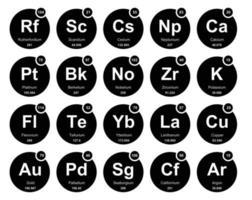 20 preiodico tavolo di il elementi icona imballare design vettore