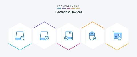 dispositivi 25 blu icona imballare Compreso collegato. carta. hardware. rimuovere. hardware vettore