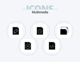 multimedia glifo icona imballare 5 icona design. . . matita. paesaggio. copia vettore