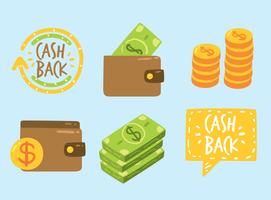 Cash Back Element sul vettore blu