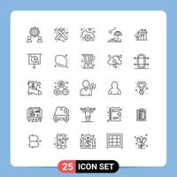 25 creativo icone moderno segni e simboli di edificio albero nastro palma digitale modificabile vettore design elementi