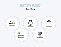 utensili linea icona imballare 5 icona design. . attrezzo. . utensili vettore