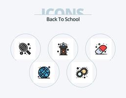 indietro per scuola linea pieno icona imballare 5 icona design. . formazione scolastica. guarda. sedia. Stazionario vettore