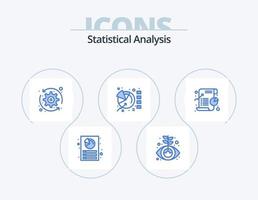 statistico analisi blu icona imballare 5 icona design. grafico. statistiche. frecce. torta. grafico vettore