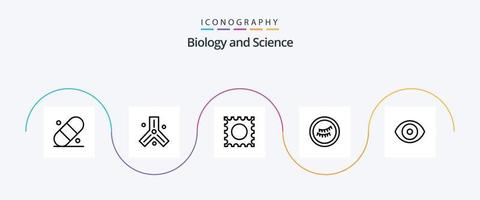 biologia linea 5 icona imballare Compreso ratorio. lsd. scienza. occhio vettore