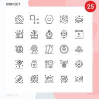 25 linea concetto per siti web mobile e applicazioni vr bicchieri impostazioni hotline fuoco modificabile vettore design elementi