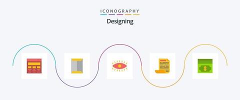 progettazione piatto 5 icona imballare Compreso Contanti. design. guardaroba. file. orologio vettore