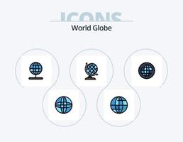 globo linea pieno icona imballare 5 icona design. . Internet. globo. globo. ragnatela vettore