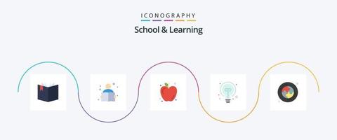 scuola e apprendimento piatto 5 icona imballare Compreso . puzzle. cibo. formazione scolastica. idea vettore