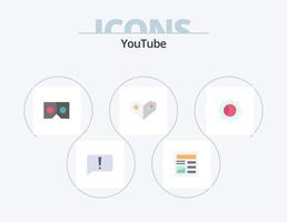 Youtube piatto icona imballare 5 icona design. ui. di base. 3d. stazione di gioco. gamepad vettore