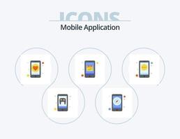 mobile applicazione piatto icona imballare 5 icona design. bolla. Data. app. calendario. ordine del giorno vettore