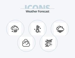 tempo metereologico linea icona imballare 5 icona design. . . caldo. tempo atmosferico. tempo metereologico vettore