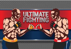 Battaglia di due pugili su Ultimate Fighting vettore