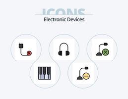 dispositivi linea pieno icona imballare 5 icona design. collegato. microfono. computer. microfono. topo vettore
