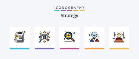 strategia linea pieno 5 icona imballare Compreso e-mail. impostazioni. squadra. Rete. Ingranaggio. creativo icone design vettore