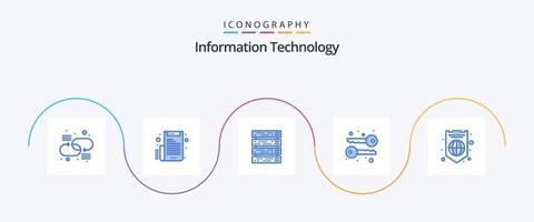 informazione tecnologia blu 5 icona imballare Compreso protezione. globale. computer. simmetrico. crittografia vettore