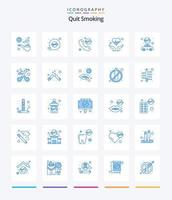 creativo smettere fumo 25 blu icona imballare come come assistenza sanitaria. mani. fumare. cura. fumo vettore