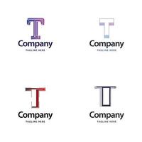 lettera t grande logo imballare design creativo moderno loghi design per il tuo attività commerciale vettore