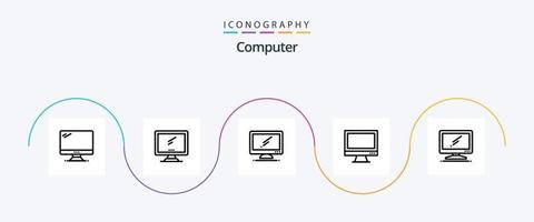 computer linea 5 icona imballare Compreso . vettore