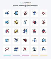 creativo freccia 25 linea pieno icona imballare come come sinistra. freccia. freccia. direzione. frecce vettore