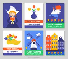 Carte olandesi di Tulip Festival Vector