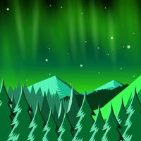 Paesaggio dell'aurora boreale vettore