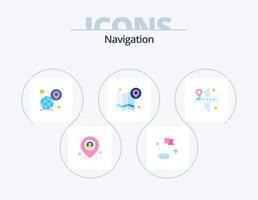 navigazione piatto icona imballare 5 icona design. volo destinazione. navigazione. globo. direzione. carta geografica vettore