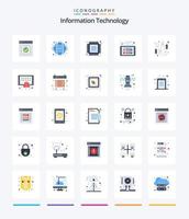 creativo informazione tecnologia 25 piatto icona imballare come come pannello. accesso. Rete. hardware. dispositivo vettore