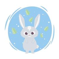 simpatico cartone animato animale adorabile personaggio selvaggio piccolo coniglio vettore