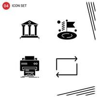 4 tematico vettore solido glifi e modificabile simboli di banca stampa i soldi obbiettivo carta modificabile vettore design elementi