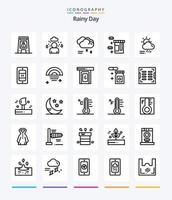 creativo piovoso 25 schema icona imballare come come piovoso. nube. nube pioggia. assistenza sanitaria. tavoletta vettore