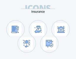 assicurazione blu icona imballare 5 icona design. sicurezza. banca. carta. investire. hold vettore