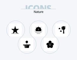 natura glifo icona imballare 5 icona design. nube. tempo atmosferico. foglia. tramonto. natura vettore