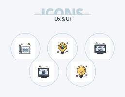 UX e ui linea pieno icona imballare 5 icona design. tag. codifica. qualità. globo. globale vettore