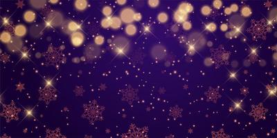 design di banner di Natale con stelle e luci bokeh vettore