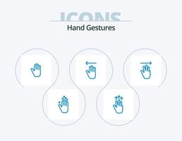 mano gesti blu icona imballare 5 icona design. mano. gesti. corpo linguaggio. freccia. vettore