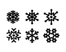 set di raccolta di design icone fiocco di neve su sfondo bianco