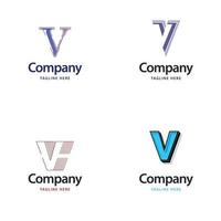 lettera v grande logo imballare design creativo moderno loghi design per il tuo attività commerciale vettore