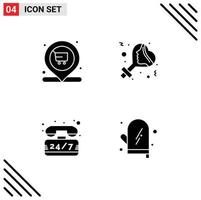 impostato di 4 moderno ui icone simboli segni per mercato supporto carrello donne tempo modificabile vettore design elementi