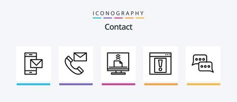 contatto linea 5 icona imballare Compreso contatto noi. comunicazione. contatto noi. lettera. e-mail. creativo icone design vettore