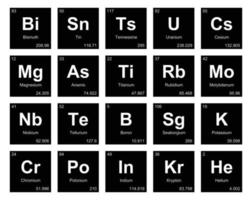 20 preiodico tavolo di il elementi icona imballare design vettore