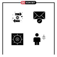 azione vettore icona imballare di 4 linea segni e simboli per moneta ingranaggi finanza inviato avatar modificabile vettore design elementi