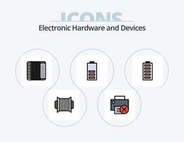 dispositivi linea pieno icona imballare 5 icona design. gioco. controllore. energia. hardware. dispositivi vettore