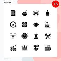 16 creativo icone moderno segni e simboli di umano tampone Noce di cocco gioco controllo tampone modificabile vettore design elementi